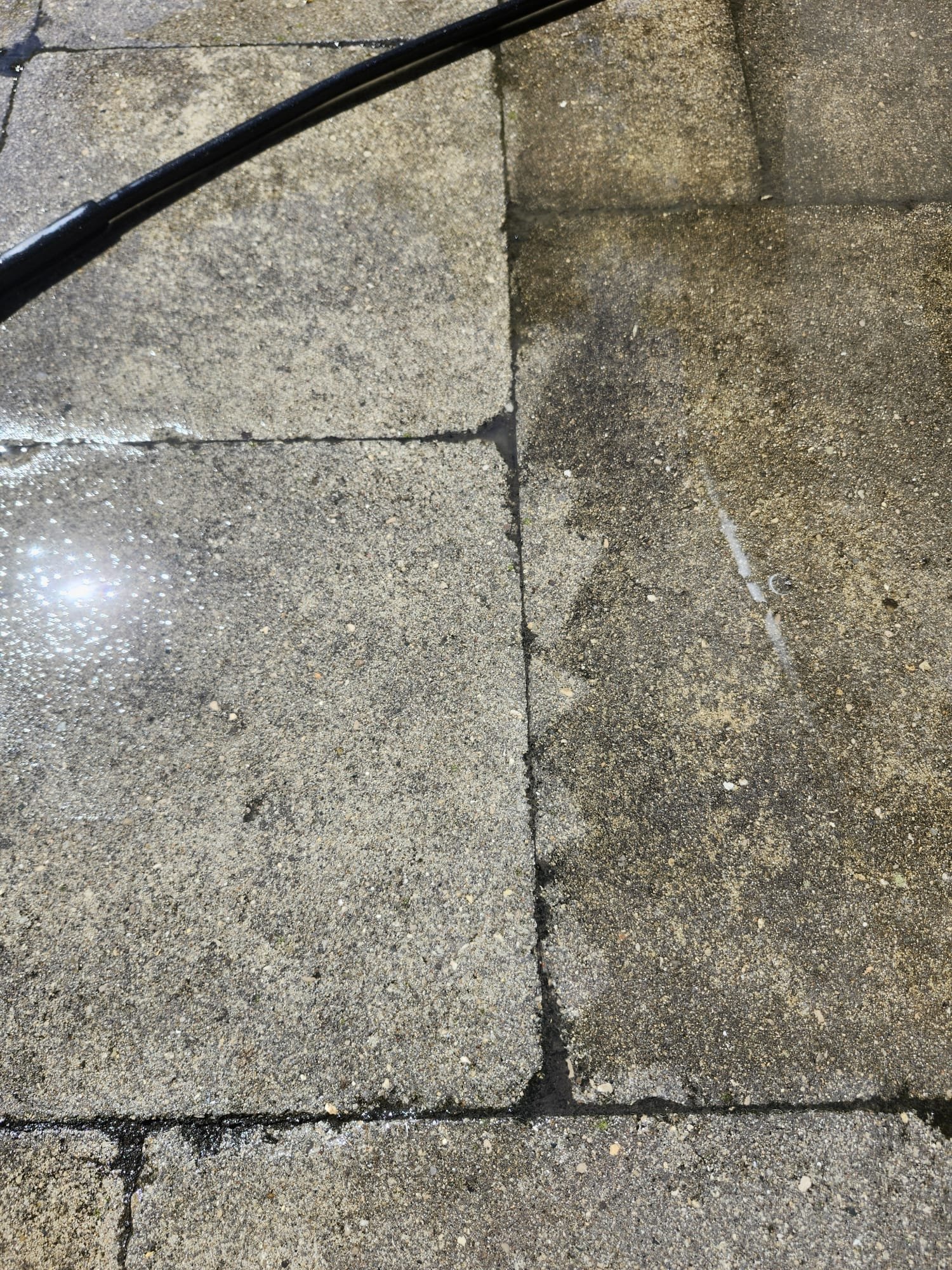 Pressure washing pavers, clean vs dirty